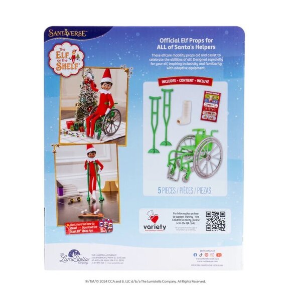 NWT - Elf On The Shelf Doll Polar Props Elfcare Mobility Set Wheelchair, Cast - Picture 3 of 3